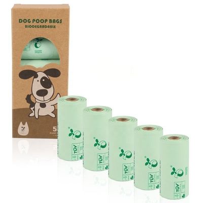 Logo personnalisé Sac en PLA PBAT biodégradable à base de fécule de maïs pour les excréments d'animaux de compagnie au hall d'exposition