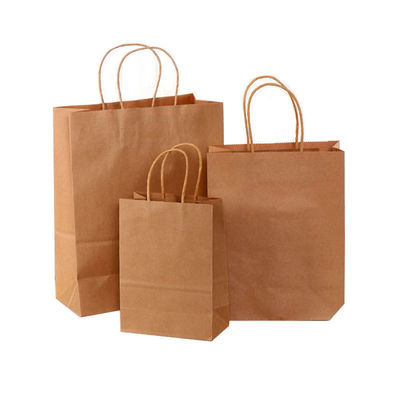 Flexiloop Manche Logo personnalisé Accepté Sacs en papier Kraft pour acheter des cadeaux en boutique