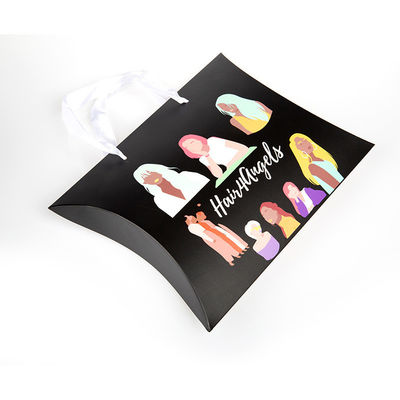 Sacs en papier personnalisés pour les extensions de cheveux Emballage Boîte d'oreiller Kraft avec poignée longue main