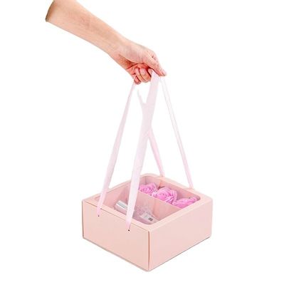 Cadeau artisanal industriel blanc transparent PVC tiroir de fenêtre pliable Journée des mères cadeau boîte de papier