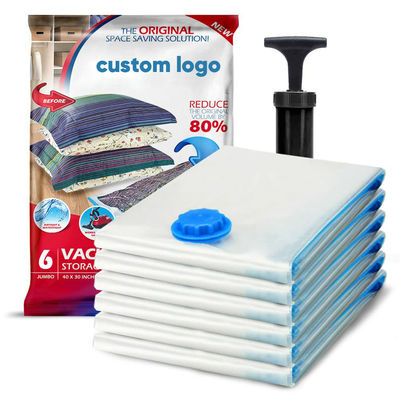 Taille personnalisée organisateur de stockage PET PE sac à fermeture à glissière pour le stockage de vêtements économes en espace