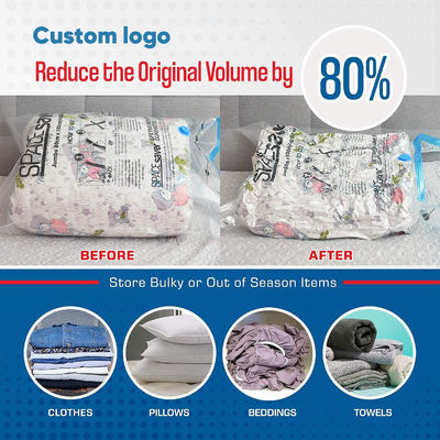 Taille personnalisée organisateur de stockage PET PE sac à fermeture à glissière pour le stockage de vêtements économes en espace
