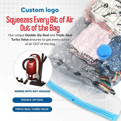 Taille personnalisée organisateur de stockage PET PE sac à fermeture à glissière pour le stockage de vêtements économes en espace