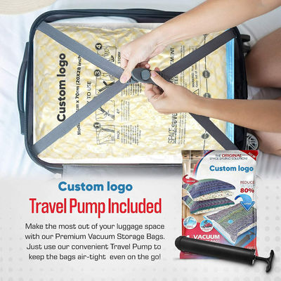 Taille personnalisée organisateur de stockage PET PE sac à fermeture à glissière pour le stockage de vêtements économes en espace