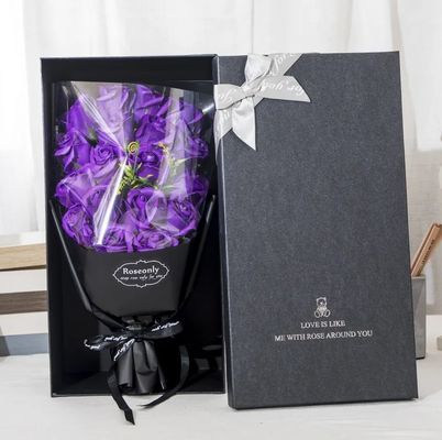 Emballage personnalisé Logo cadeau rose rouge couleur fleur savon boîte cadeau pour la Saint-Valentin