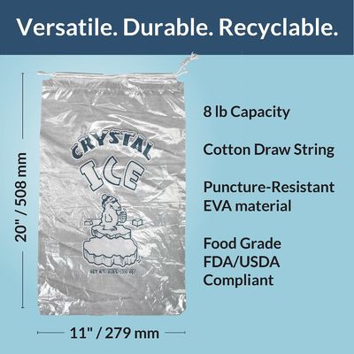 congélateur plastique cube de glace sac en plastique personnalisé durable réutilisable