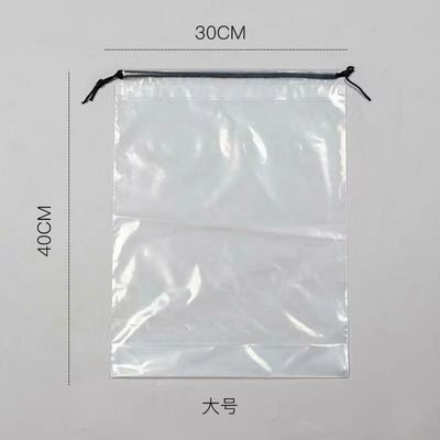 Pack de rangement de vêtements sur mesure avec sac en PE à corde à tirer et poche en plastique transparent
