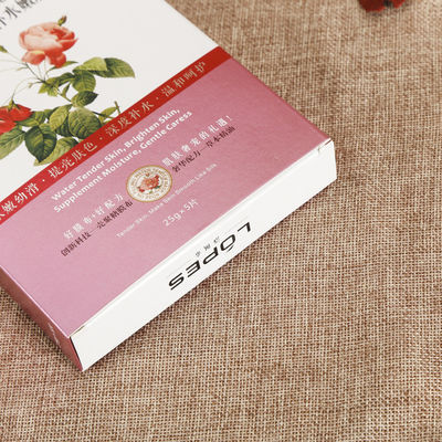 Masque facial rose végétalien personnalisable en boîte blanche avec imprimante et emballage de marque Prime