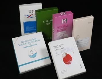 Masque facial rose végétalien personnalisable en boîte blanche avec imprimante et emballage de marque Prime