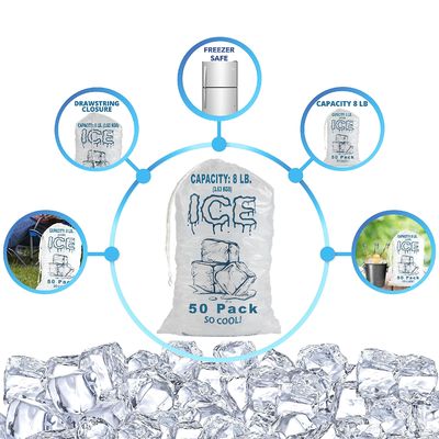 Sacs de glace en plastique biodégradables et réutilisables pour le stockage de glaçons