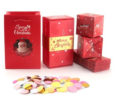 Boîtes d'emballage en papier élégant Boutique personnalisé Cadeaux de Noël Scrapbook Bombe surprise