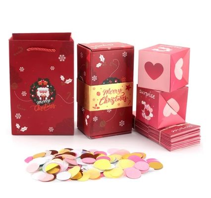 Boîtes d'emballage en papier élégant Boutique personnalisé Cadeaux de Noël Scrapbook Bombe surprise