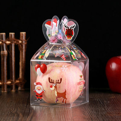 Boîte à bonbons en PET carré transparente pour décoration de Noël et emballage cadeau