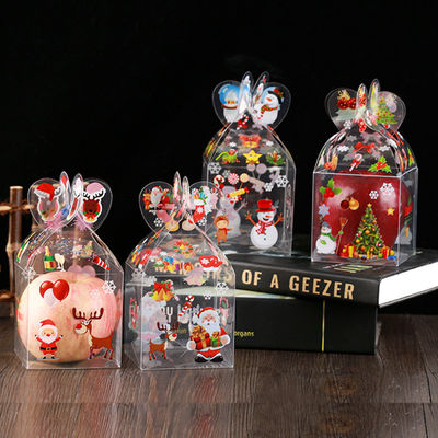 Boîte à bonbons en PET carré transparente pour décoration de Noël et emballage cadeau