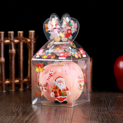 Boîtes à pommes de bonbons pliables en PET transparentes pour l'emballage de cadeaux personnalisés de Noël