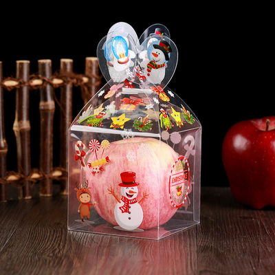 Boîtes à pommes de bonbons pliables en PET transparentes pour l'emballage de cadeaux personnalisés de Noël