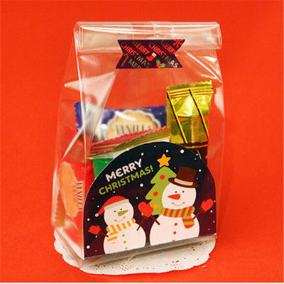 Commande personnalisée Sac à biscuits à la main pour PE en plastique de couleur bas sac à pain de Noël