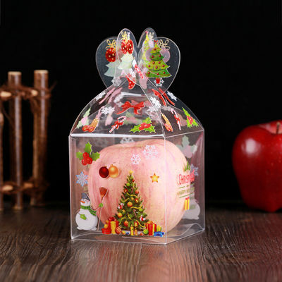Boîtes à pommes de bonbons pliables en PET transparentes pour l'emballage de cadeaux personnalisés de Noël