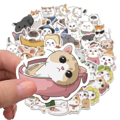 Étiquettes de papier Kraft Merci autocollants Cute Cat Cartoon Design pour autocollant décoratif