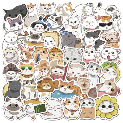 Étiquettes de papier Kraft Merci autocollants Cute Cat Cartoon Design pour autocollant décoratif