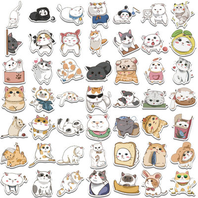 Étiquettes de papier Kraft Merci autocollants Cute Cat Cartoon Design pour autocollant décoratif