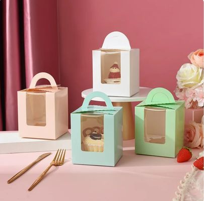 Boîtes d'emballage carrées pour les cadeaux en carton de papier Spot 4/6 pouces boîtes de gâteau d'anniversaire portatives