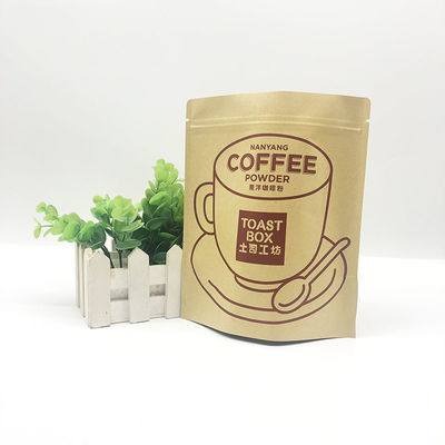 Sac autoportant en papier Kraft Café spécialisé en fermeture à glissière Fruits secs Emballage alimentaire