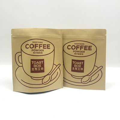 Sac autoportant en papier Kraft Café spécialisé en fermeture à glissière Fruits secs Emballage alimentaire