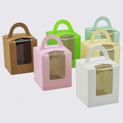 Boîtes d'emballage carrées pour les cadeaux en carton de papier Spot 4/6 pouces boîtes de gâteau d'anniversaire portatives