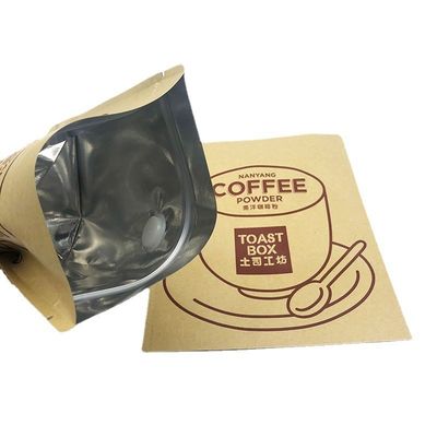 Sac autoportant en papier Kraft Café spécialisé en fermeture à glissière Fruits secs Emballage alimentaire
