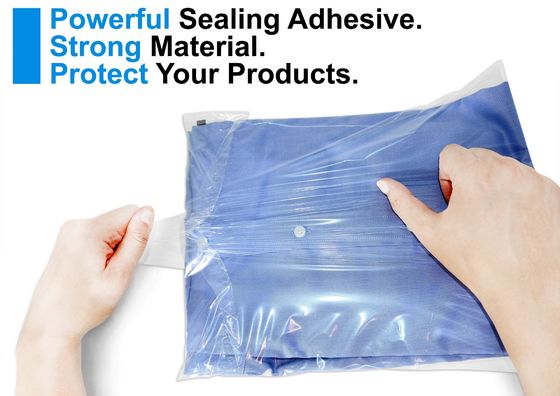 Expédition imperméable à l'eau Fermeture à glissière Hoodie biodégradable transparent Emballage T-shirts poly personnalisés
