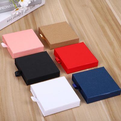 Boîte à bijoux personnalisée en papier recyclable avec tiroir de luxe et design exquis