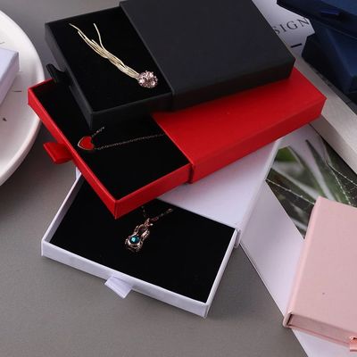 Boîte à bijoux personnalisée en papier recyclable avec tiroir de luxe et design exquis