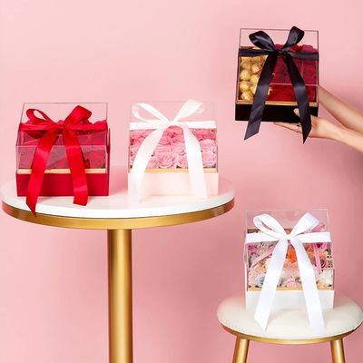 Cadeau pour la Saint-Valentin et la fête des mères Boîte à fleurs en forme de cœur personnalisée avec boîtes rigides