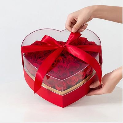 Cadeau pour la Saint-Valentin et la fête des mères Boîte à fleurs en forme de cœur personnalisée avec boîtes rigides