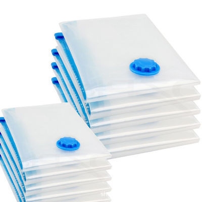 Sac de compression sous vide en PE en plastique pour couvertures, vêtements et soupape d'aspiration d'air pour les points de voyage