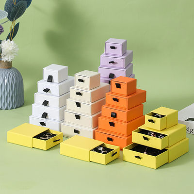 Boîte coulissante de luxe avec ruban de cordon Jeu de cadeau Boîte de bijoux Set Drawer Box