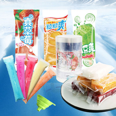 Emballage de glace en plastique imprimé sur mesure pour les glaces glacées transparentes