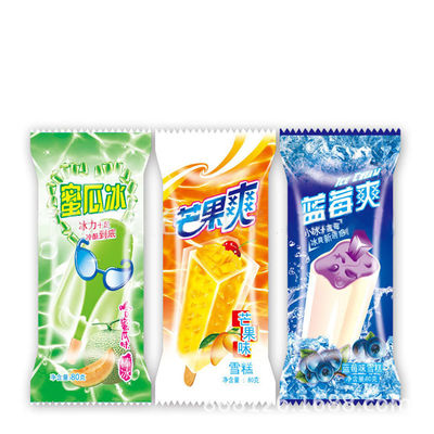 Emballage de glace en plastique imprimé sur mesure pour les glaces glacées transparentes