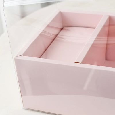 Boîtes à gâteaux en PVC transparentes en bricolage Mariage Noël Anniversary Gift Packaging avec poignées