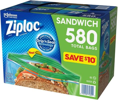 Sacs à sandwich en plastique polyester réutilisable 580 347 166 152 14 pour emballage alimentaire