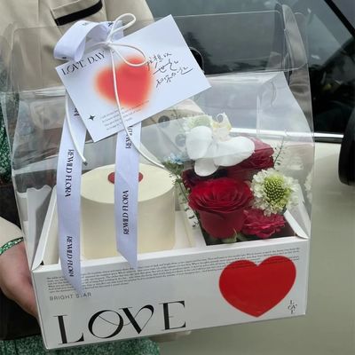 Boîtes à gâteaux en PVC transparentes en bricolage Mariage Noël Anniversary Gift Packaging avec poignées