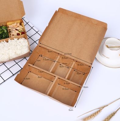 Contenant artisanal papier imprimé plateau pour les aliments de sushi épais emballage japonais à emporter jetable