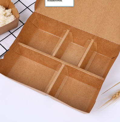 Contenant artisanal papier imprimé plateau pour les aliments de sushi épais emballage japonais à emporter jetable