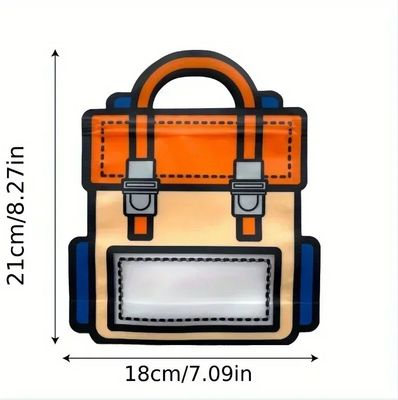 Sac à dos en plastique en forme de fermeture à glissière