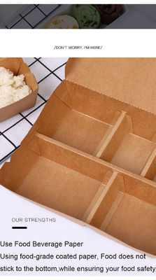 Contenant artisanal papier imprimé plateau pour les aliments de sushi épais emballage japonais à emporter jetable