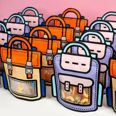 Sac à dos en plastique en forme de fermeture à glissière