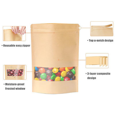 Sac de papier kraft brun/blanc jetable pour le stockage des aliments