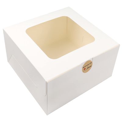 Commande personnalisée acceptée 12 x 12 x 6 pouces boîte de gâteau en carton carré avec fenêtre