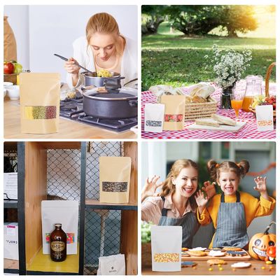Sac de papier kraft brun/blanc jetable pour le stockage des aliments